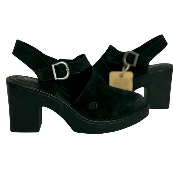 Born Women's Devlyn Black Distressed Suede Platform Boho Chic Clogs Size 9M - Picture 11 of 11